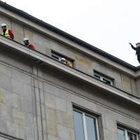 Protest Geenpeace na budynku Ministerstwa Gospodarki