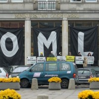 Protest Geenpeace na budynku Ministerstwa Gospodarki