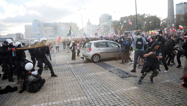 Protest antycovidowców /	Wojciech Olkuśnik /PAP