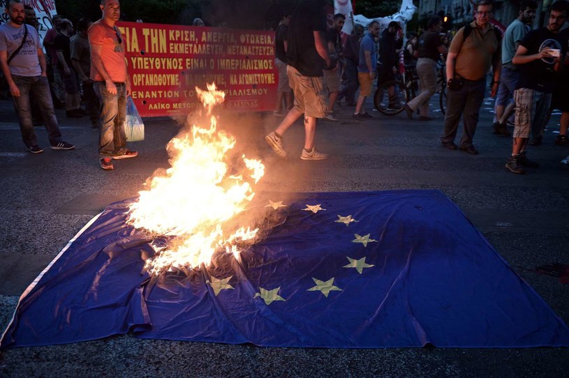Protest antyunijny w Atenach /AFP