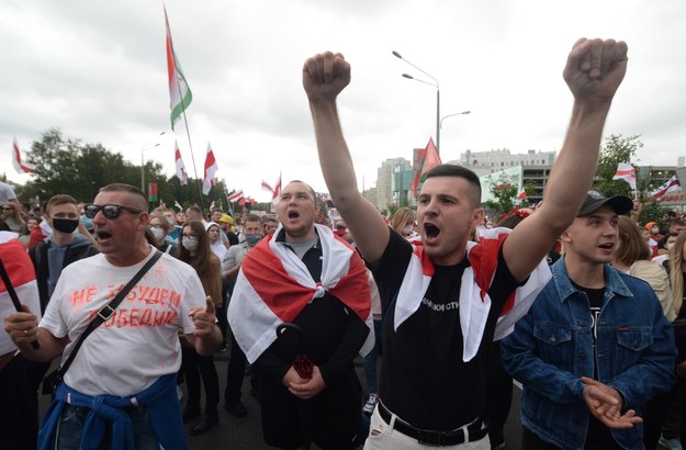 Protest Białorusinów w Mińsku / 	STR   /PAP/EPA