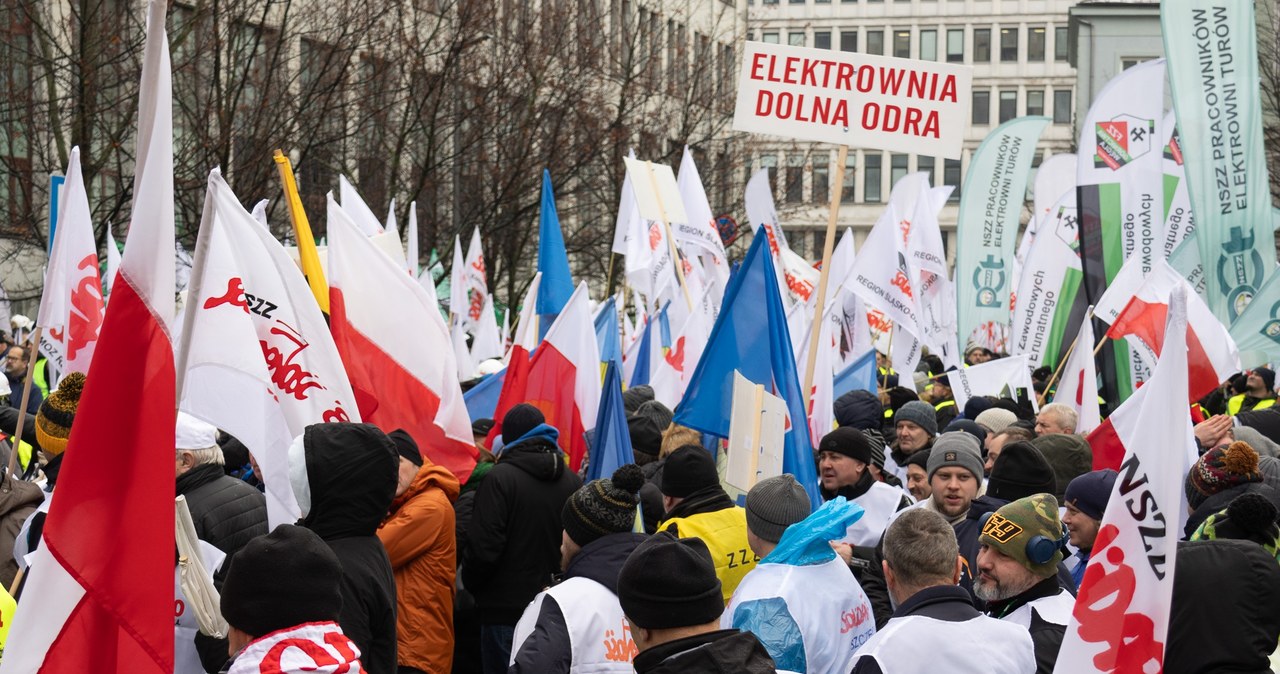 Protest energetyków w Warszawie