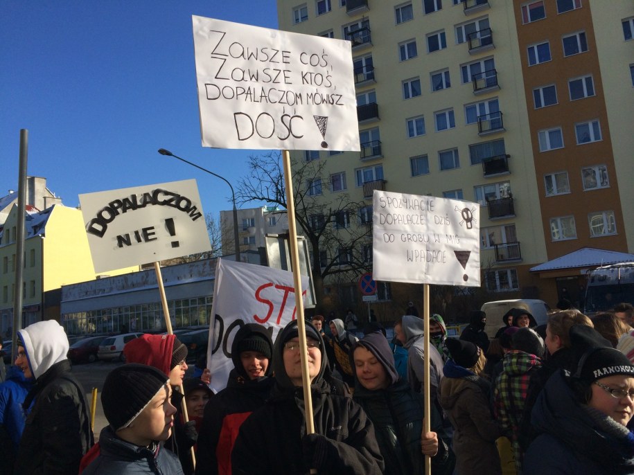 Protest gimnazjalistów na ulicach Olsztyna /Piotr Bułakowski /RMF FM