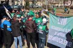 Protest górników w Katowicach. Galeria