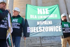 Protest górników w Katowicach. Galeria