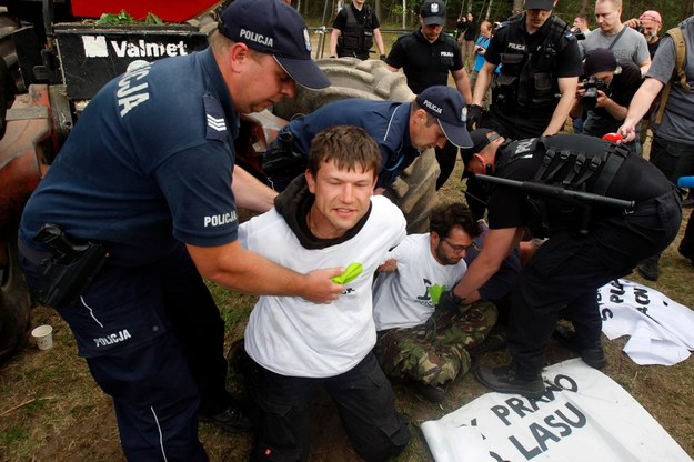Protest Greenpeace i Fundacji Dzika Polska 8 czerwca /Artur Reszko /PAP