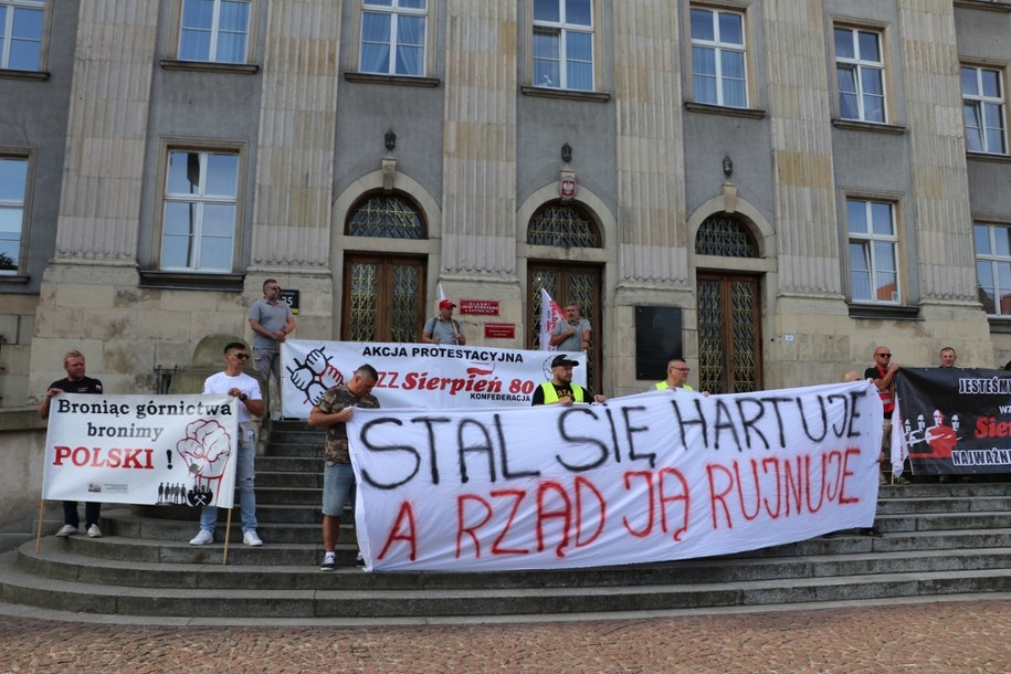 Protest hutników i górników w Katowicach /Józef Polewka /RMF FM
