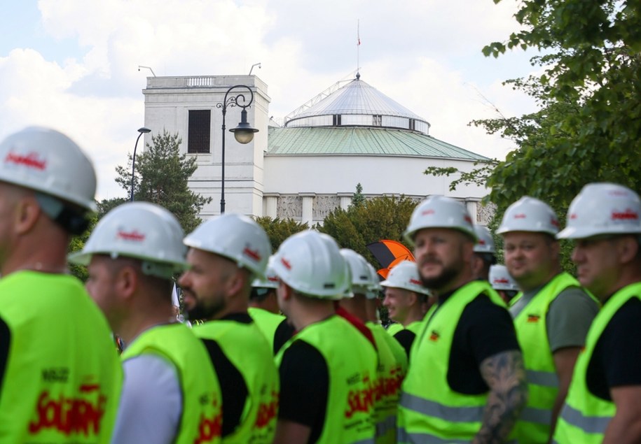 Protest hutników w Warszawie /Adam Burakowski /East News