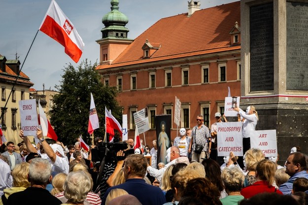 Protest katechetów w Warszawie /Michał Dukaczewski /RMF FM