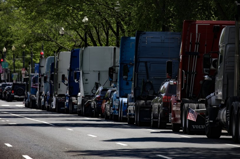 Protest kierowców ciężarówek /Getty Images
