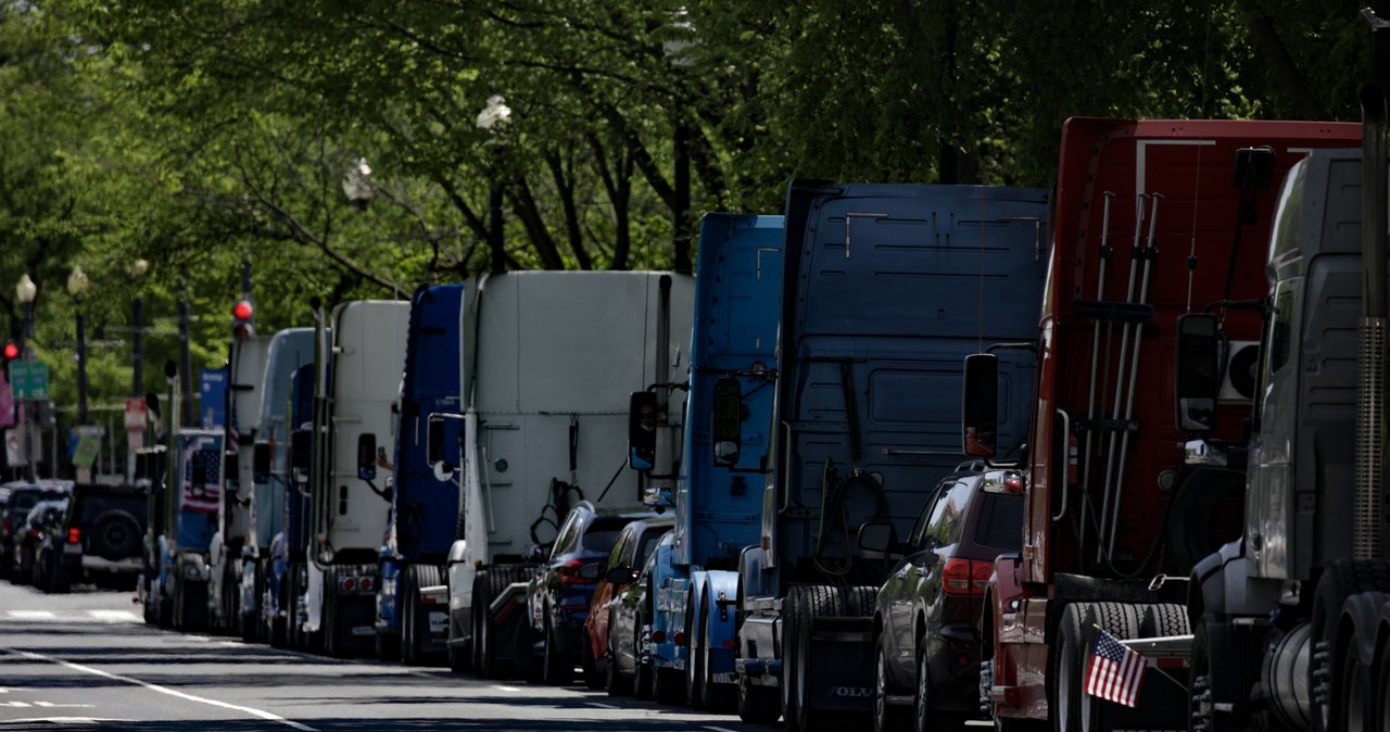 Protest kierowców ciężarówek /Getty Images