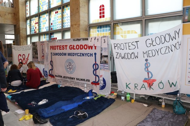 Protest lekarzy w szpitalu w Krakowie-Prokocimiu /Józef Polewka /RMF FM