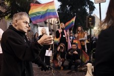 Protest LGBT przed Oknem Papieskim