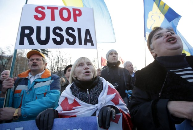 Protest mieszkańców Charkowa przeciw polityce Rosji //TATYANA ZENKOVICH /PAP/EPA