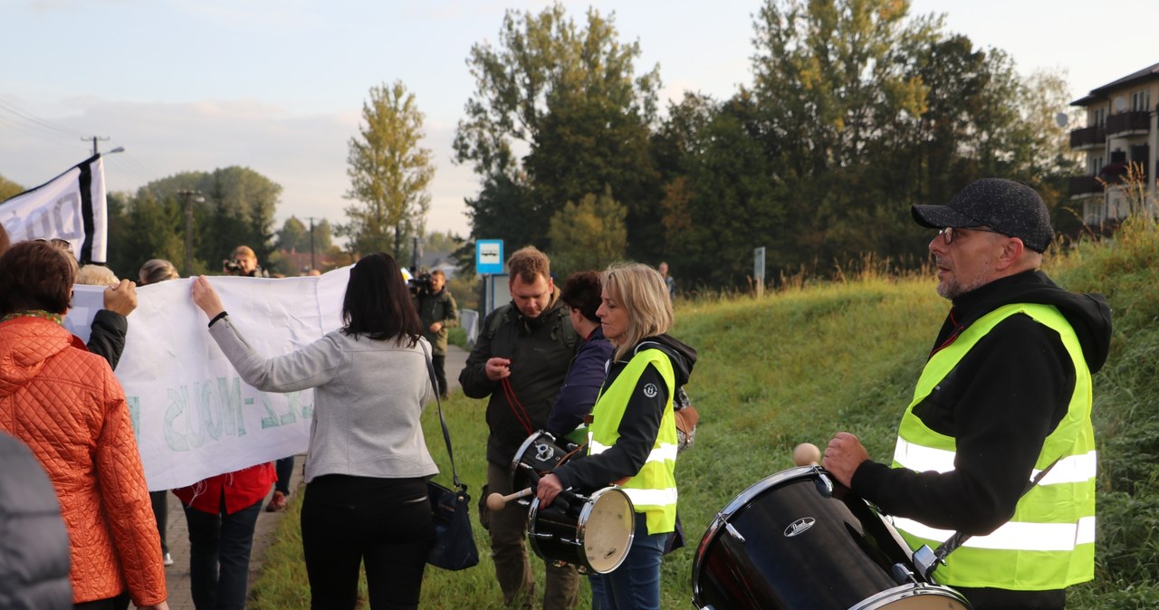 Protest mieszkańców Skawiny