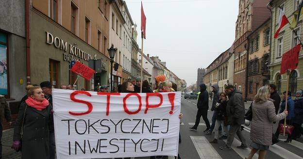 Protest mieszkańców Środy Śląskiej ws. Lufthansy. Fot. GAZETA WROCŁAWSKA TOMASZ HOLOD POLSKA PRESSE /Agencja SE/East News