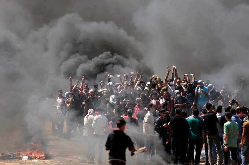 Protest mieszkańców Strefy Gazy /MAHMUD HAMS /AFP