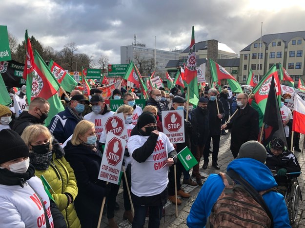 Protest mieszkańców w Słupsku /Kuba Kaługa /RMF FM