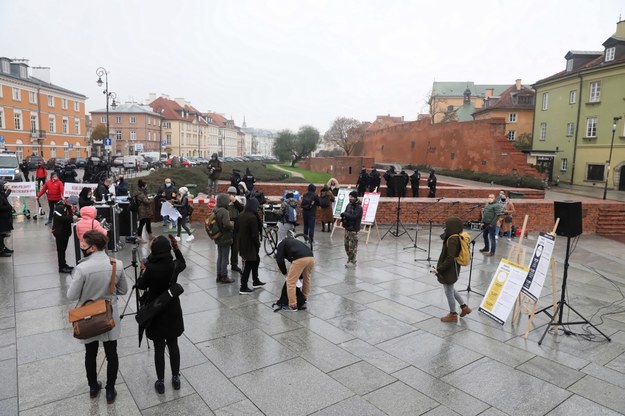 Protest na placu Zamkowym w Warszawie / 	Tomasz Gzell    /PAP