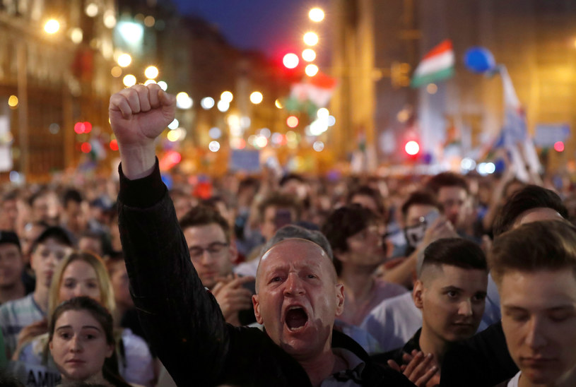 Protest na Węgrzech /REUTERS/Bernadett Szabo /Agencja FORUM