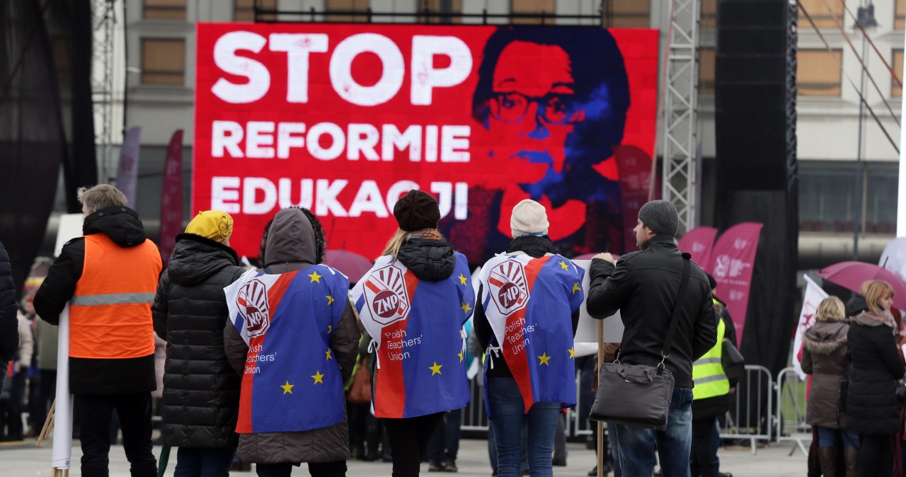 Protest nauczycieli w Warszawie