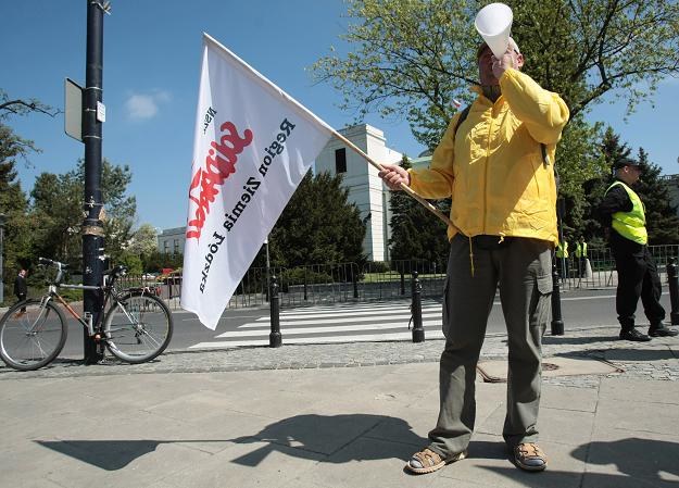 Protest NSZZ "Solidarność" przeciw rządowym propozycjom podniesieniu wieku emerytalnego /PAP