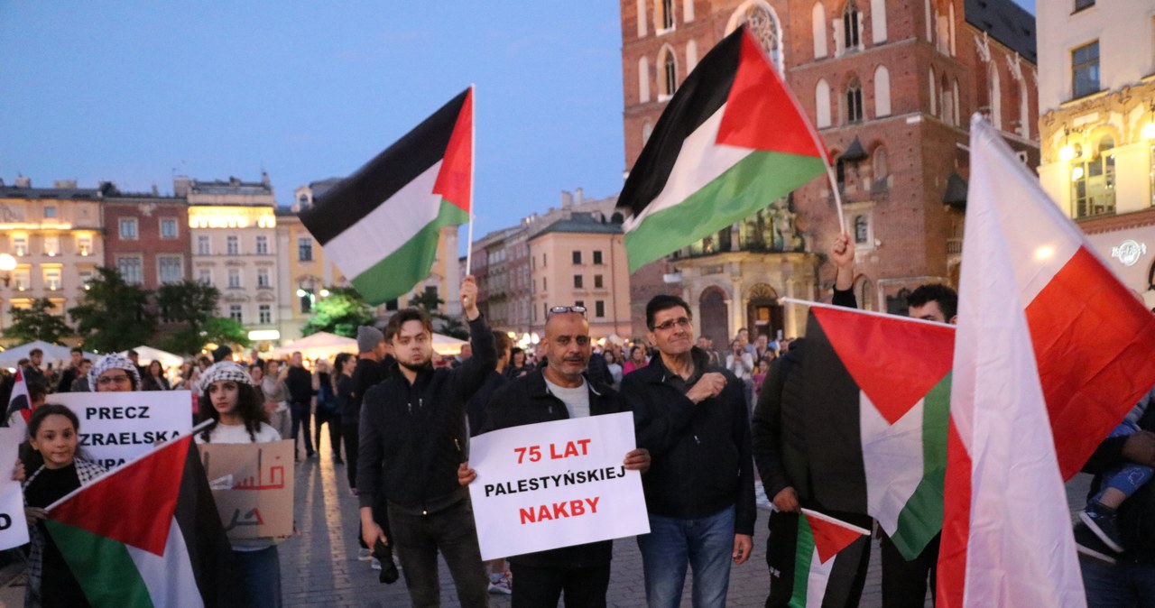 Protest Palestyńczyków w Krakowie