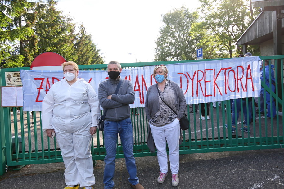 Protest personelu Domu Pomocy Społecznej w Kaliszu. /Tomasz Wojtasik /PAP/Photoshot