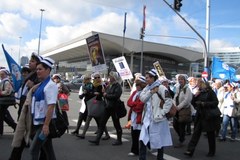 Protest pielęgniarek na ulicach Warszawy