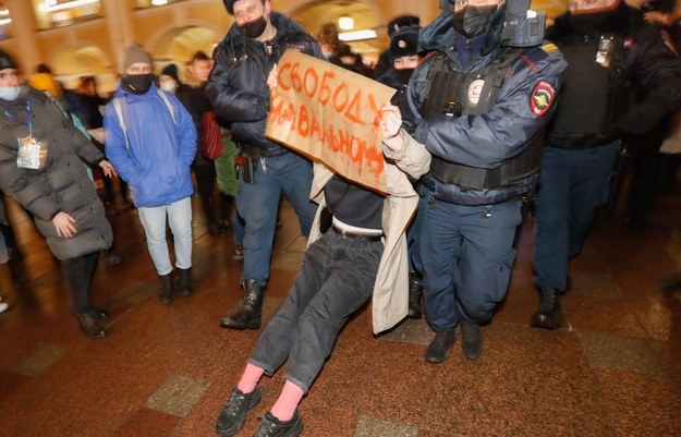 Protest po zatrzymaniu Nawalnego /ANATOLY MALTSEV  /PAP/EPA