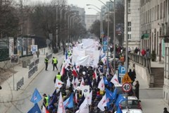 Protest pocztowców w Warszawie 