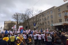 Protest pocztowców w Warszawie