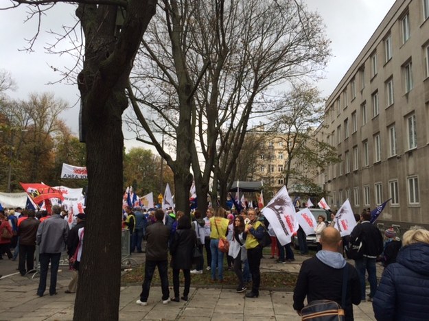 Protest pocztowców w Warszawie /Magdalena Gawlik /RMF FM