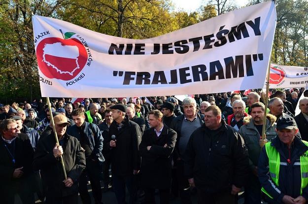 Protest polskich sadowników 4 listopada 2014 r. Fot. Mariusz Gaczyński /Agencja SE/East News