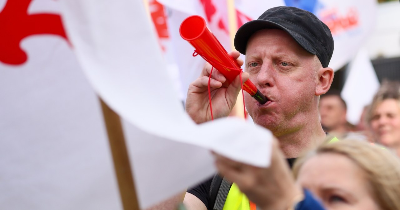 Protest pracowników Beko w Warszawie