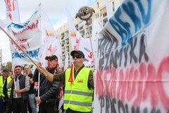 Protest pracowników Beko w Warszawie