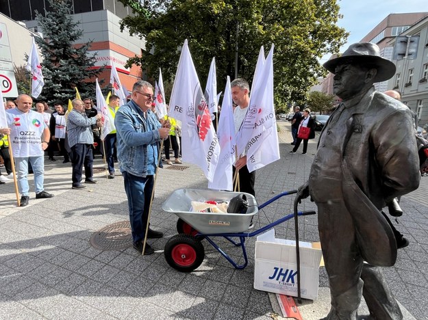 Protest pracowników elektrowni /Anna Kropaczek /RMF FM