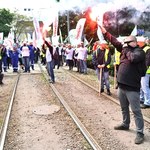 Protest pracowników kopalni i elektrowni Turów. "Praca w Polsce naszym prawem'
