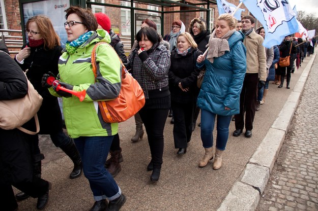 Protest pracowników szpitala w Kościerzynie /Dariusz Proniewicz /RMF FM