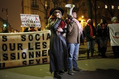 Protest prostytutek na ulicach Paryża