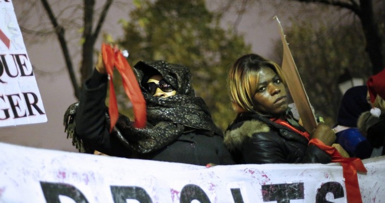 Protest prostytutek na ulicach Paryża