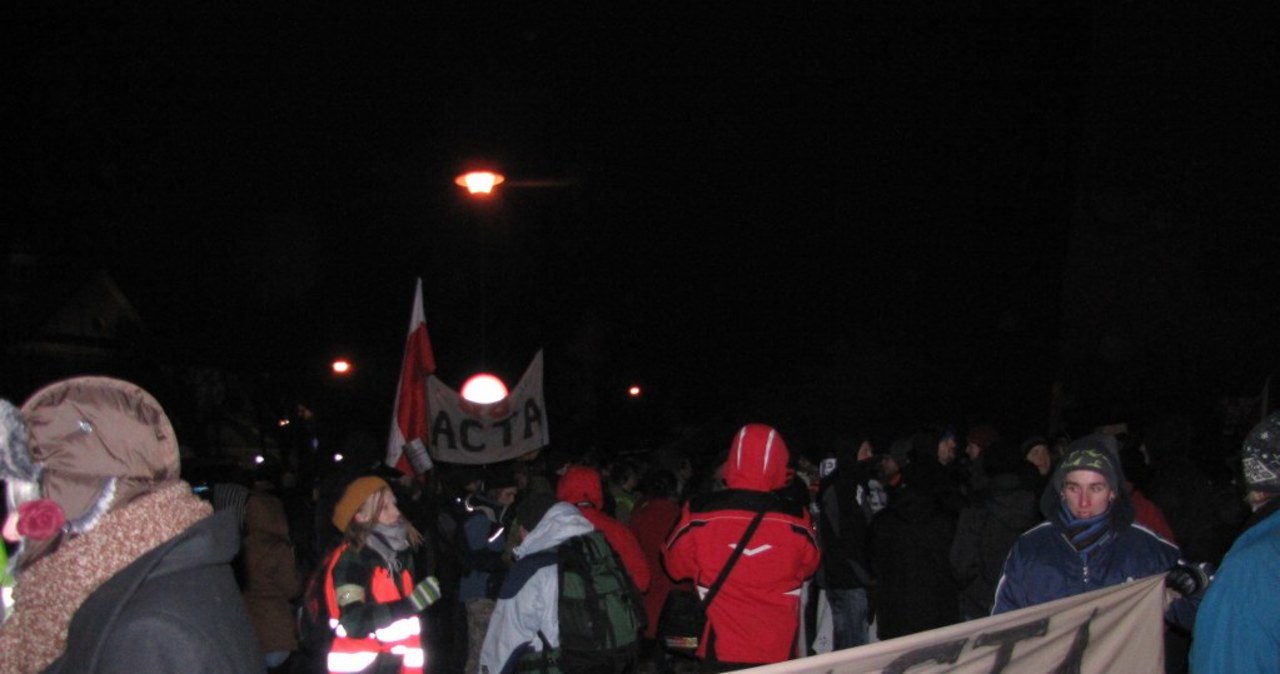 Protest przeciwko ACTA w Krakowie