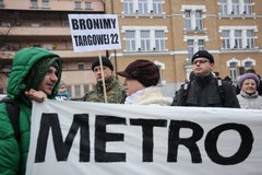 Protest przeciwko budowie metra na Targowej 