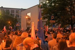 Protest przeciwko reformie sądownictwa w Krakowie 