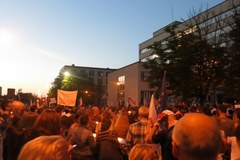 Protest przeciwko reformie sądownictwa w Krakowie 