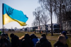 Protest przeciwko transportowi towarów do Rosji i Białorusi