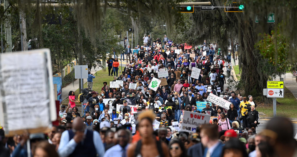 Protest przeciwko wycofaniu ze szkół historii Afroamerykanów, Floryda, luty 2023 r. /Joshua Lott/The Washington Post  /Getty Images