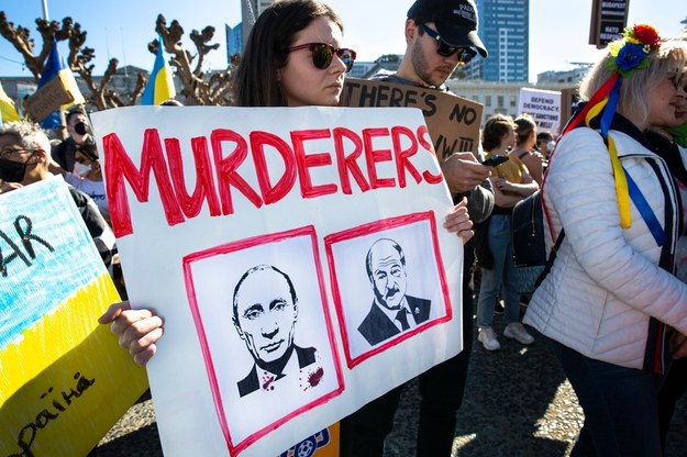Protest przeciwko wywołanej przez Rosję wojnie w Ukrainie - San Francisco (USA), 27 lutego 2022 r. /Shutterstock