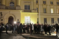 Protest przed Komendą Stołeczną Policji w Warszawie