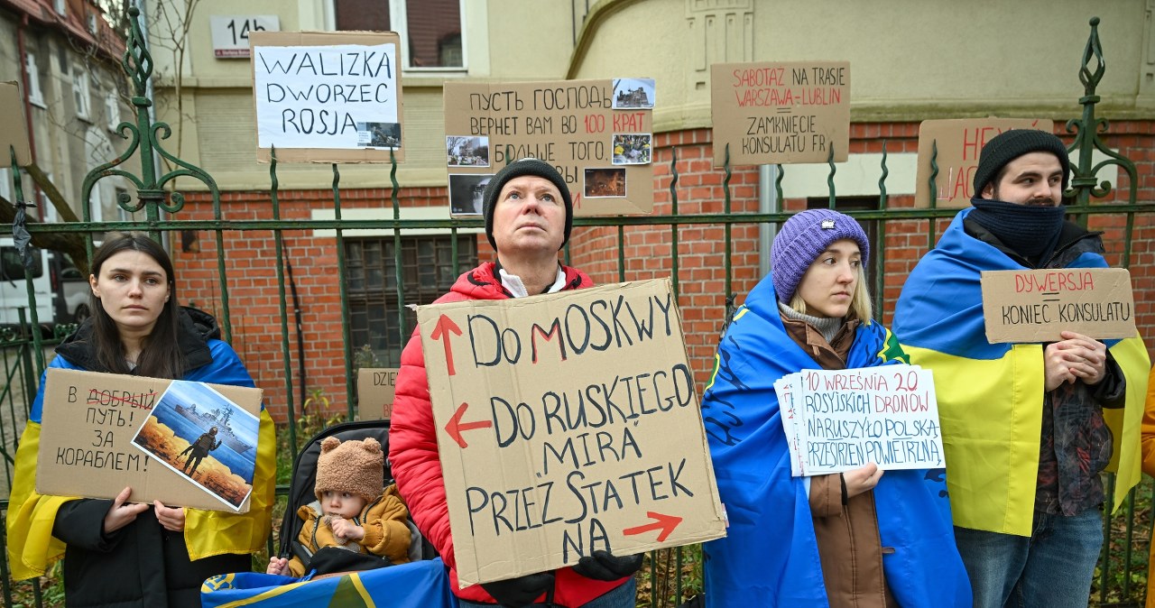 Protest przed konsulatem Federacji Rosyjskiej w Gdańsku